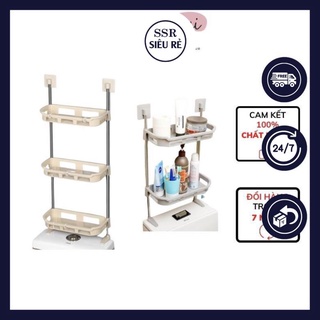 Kệ Giá Nhựa Dán Treo Gắn Tường Để Đựng Đồ Xà Phòng Mỹ Phẩm Phòng Nhà Tắm Vệ Sinh Bếp Toilet Thông Minh Đa Năng 2 3 Tầng