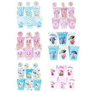 hộp giấy đựng bắp kèm tem cắm trang trí sinh nhật set 6 cái