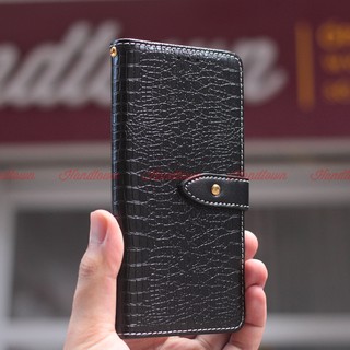 Bao da kiêm ví đựng thẻ Realme 3 vân cá sấu