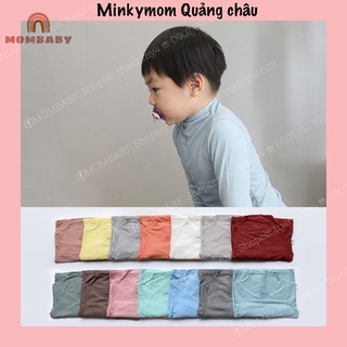 [Minkymom QC] Áo Giữ Nhiệt Cổ Cao Thun Tăm Co Dãn Cho Bé - chính hãng quảng châu (có sẵn)