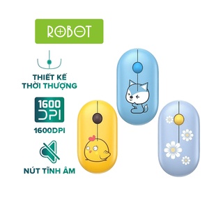 Chuột Tĩnh Âm Không Dây ROBOT M230 - Họa Tiết Hoạt Hình Trẻ Trung - Độ Phân Giải 1600 DPi