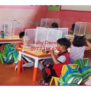 Tấm chắn bàn ăn học sinh - vách ngăn bàn ăn( chất liệu nhựa pp)