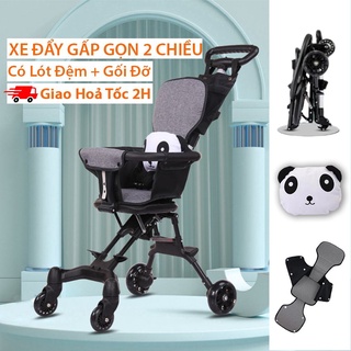 [CÓ LÓT ĐỆM+ GỐI ĐỠ] Xe đẩy em bé gấp gọn 2 chiều - Xe đẩy du lịch gấp gọn tiện lợi dùng trong nhà hoặc ngoài đường