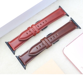 Dây đeo thay thế dành cho Apple Watch 1,2,3,4,5,6,7 Da sáp dầu cao cấp