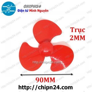 [1 CÁI] Cánh Quạt 90MM 3 Cánh Trục 2MM ĐỎ