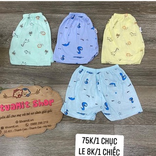 Quần đùi cotton màu họa tiết, quần đùi cho bé trai, bé gái