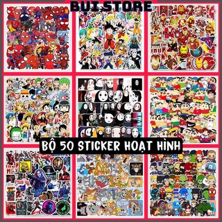 Sticker hoạt hình chống nước sticker dán laptop, điện thoại, đàn guitar, mũ bảo hiểm Bụi Store