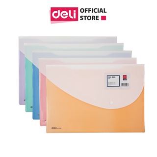 [Mã LIFEDL4 giảm 50K đơn 99K] Túi hồ sơ A4 Deli, Đỏ/Cam/Xanh dương/Tím/Xanh lá cây - 1 chiếc - E5506