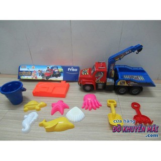 Bộ đồ chơi xe cẩu size lớn 40cm và dụng cụ chơi cát Fri so