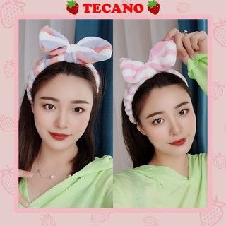 Băng đô trang điểm màu cầu vồng Tecano băng đô nơ vải nhung cầu vồng BD33