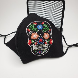 Khẩu trang thêu tay vải linen JL124 Halloween