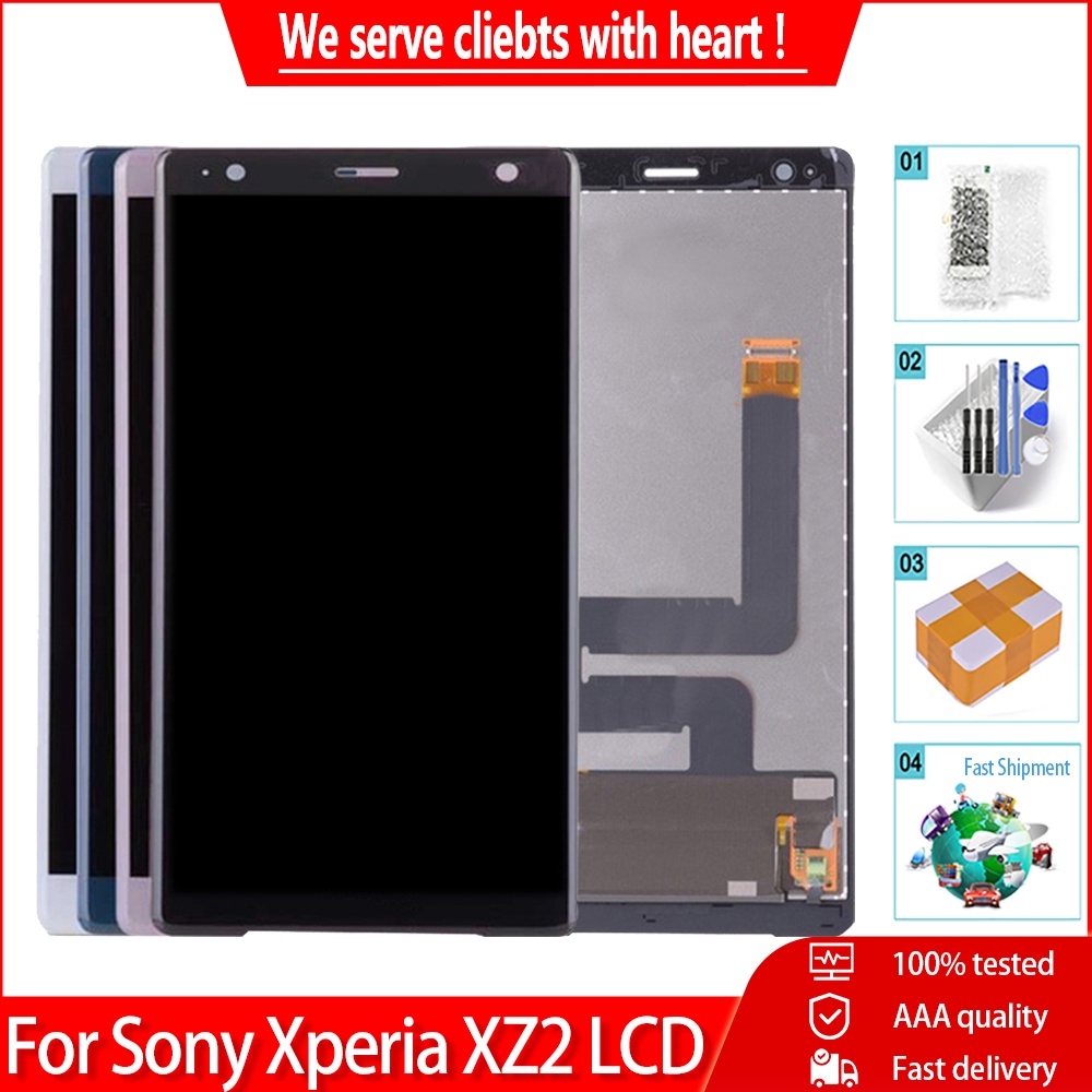 5.7 '' Dành Cho Sony Xperia XZ2 LCD Bộ Số Hóa Màn Hình Cảm Ứng Bảng Điều Khiển Lắp Ráp Các Bộ Phận Thay Thế
