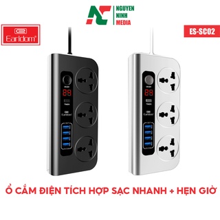 Ổ Cắm Điện Đa Năng Earldom ES - SC02 Tích Hợp Nhiều Cổng Sạc + Hẹn Giờ Thông Minh - Hàng Chính Hãng