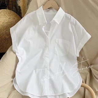 áo sơ mi nữ màu trắng cánh dơi xinh xắn
