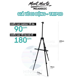 Giá vẽ ngoài trời Mont Marte Tripod Easel Lightweight Steel