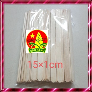 Gói 50 Que gỗ 15×1cm làm khung ảnh nhà mô hình, spa, wax lông...