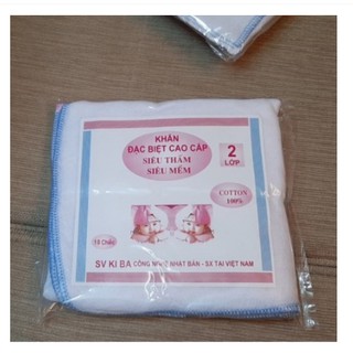 KHĂN XÔ SỮA Kiba SIÊU THẤM,SIÊU MỀM 2 LỚP 10 CHIẾC=1 SÉT