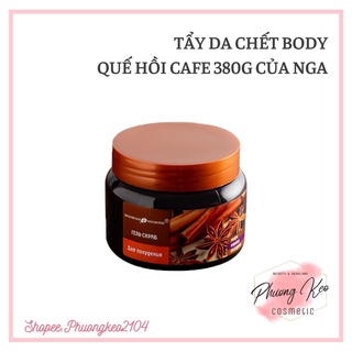 [Hàng có sẵn] Tẩy Da Chết Toàn Thân Chiết Xuất Quế Hồi &amp; Cafe 380ml của Nga