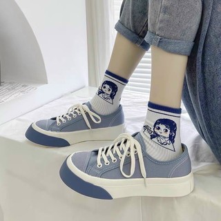 (ảnh+video) giày nữ thể thao mũi phối màu dáng đơn giản