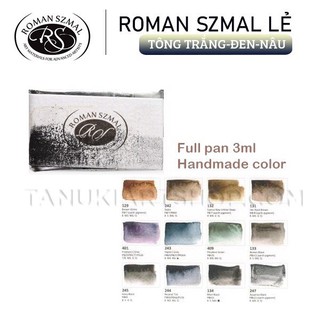 [Tông Trắng- Đen - Nâu] Màu nước cao cấp Roman Szmal thỏi lẻ fullpan