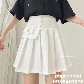 Chân váy mặt cười kèm quần KA12