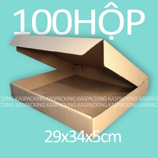29x34x5 cm - 100 Thùng hộp carton để đựng hàng size lớn.