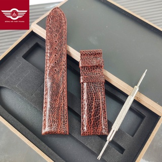 [HỘP GỖ] Dây Đồng Hồ Da Đà Điểu thật 100%, dây đeo đồng hồ full size 18,20,22m [3 màu]