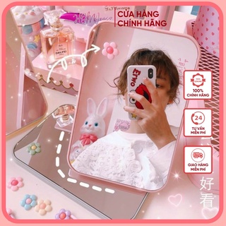 [Tặng Sticker] Gương để bàn trang điểm gấp gọn Hàn Quốc HOMYnaco xinh xắn dễ thương Nhựa Dễ Thương
