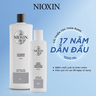 Bộ Dầu Gội Xả Nioxin Giảm Gãy Rụng, Kích Tóc Mọc Tự Nhiên (Dầu Gội 1000ml + Dầu Xả 300ml)