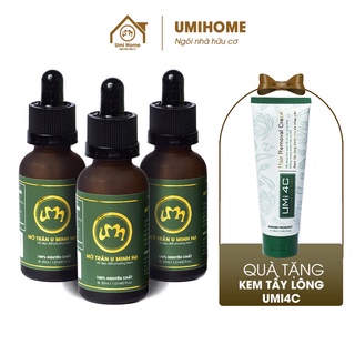 Combo 3 hộp Mỡ trăn triệt lông vĩnh viễn U Minh Hạ (30ml x3) - Tặng 1 hộp Kem tẩy lông Umi 4C 100ml cho da nhạy cảm