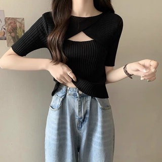 Áo len tăm khoét ngực dáng ôm, Áo len mỏng kiểu khoét lưng sexxy AL7374 - NhiNhi Shop
