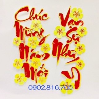 Chữ dán CHÚC MỪNG NĂM MỚI - AN KHANG THỊNH VƯỢNG - VẠN SỰ NHƯ Ý mouse dẻo trang trí tết