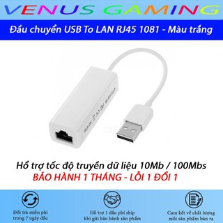 Đầu chuyển USB To LAN RJ45 1081 - Màu trắng - Bảo hành 1 tháng