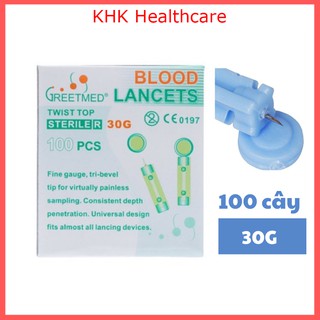 Hộp 100 kim chích máu tròn Greetmed blood lancet