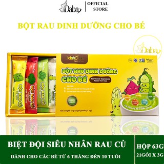 Bột Rau Dinh Dưỡng Cho Bé Hộp 63g ( 21 gói x 3g ) Bột rau củ ăn dặm dành cho bé từ 6 tháng tuổi
