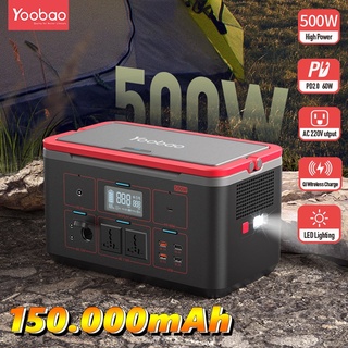 Trạm sạc dự phòng khẩn cấp Yoobao không dây 500W EN500S Dung lượng siêu khủng 150000mAh, Cổng AC kép 220V