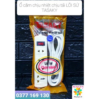 Ổ cắm điện kéo dài chịu nhiệt chịu tải LÕI SỨ TASAKY (dây dài 2.5m và 4.5m)