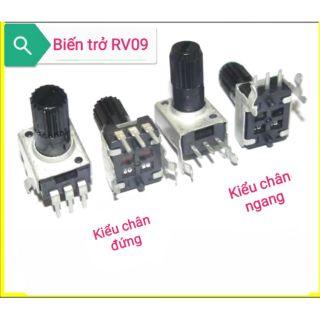 Biến trở đơn RV09 núm vặn chân đứng, chân ngang