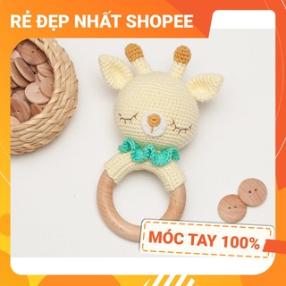[FREESHIP + HANDMADE] Lục lạc cầm tay HƯƠU CAO CỔ 6, móc tay 100% len chất lượng cao, an toàn tuyệt đối cho bé