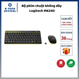 Bộ bàn phím chuột không dây Logitech MK240 Nano-Không dây 2.4Ghz