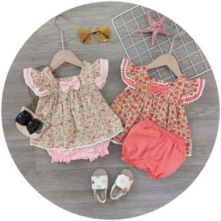 Bộ áo hoa tay cánh tiên bé gái