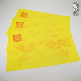 Giấy In Sớ Việt Lạc rồng chầu hoa sen nền vàng