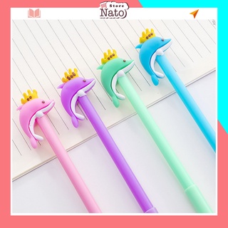 Bút bi hình thú dễ thương cute cao cấp mực nước đen có nắp viết đẹp cho bé NATO BB16