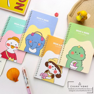 Sổ lò xo A5 nhiều hoạ tiết ghi chép thông tin cho học sinh/ sinh viên