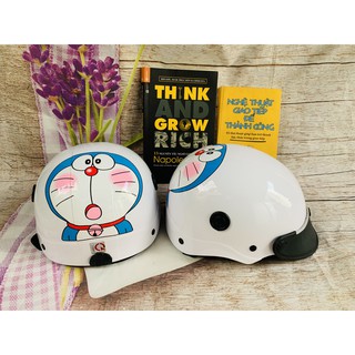 [Chất lượng+freeship]Mũ Bảo Hiểm in hình Doremon - bảo hành 12 tháng, tặng kèm sticker cute