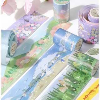 Cuộn Washi Tape băng dính rộng 5cm họa tiết Anime, cuộn Sticker dễ thương