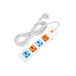 Ổ Cắm Nối Dài Comet 10405, dây dài 5m, 4 lỗ 3 chấu, chất liệu nhựa PP chống cháy, có cầu chì bảo vệ