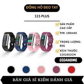 Vòng Đeo Tay GIGAHOME Đồng Hồ Thông Minh 115 Plus, Theo Dõi Sức Khỏe, Chống Thấm Nước 7480