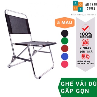 GHẾ INOX XẾP VẢI DÙ , Ghế dù cho quán Trà Chanh, Cafe, vỉa hè, Câu Cá