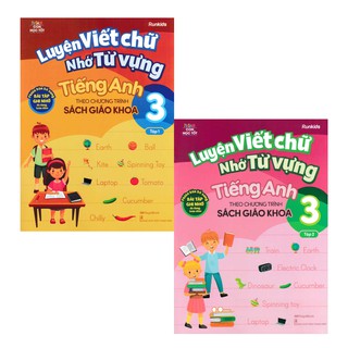 Sách - Combo Luyện Viết Chữ Nhớ Từ Vựng Tiếng Anh 3 Tập 1+2 (Theo Chương Trình Sách Giáo Khoa)
